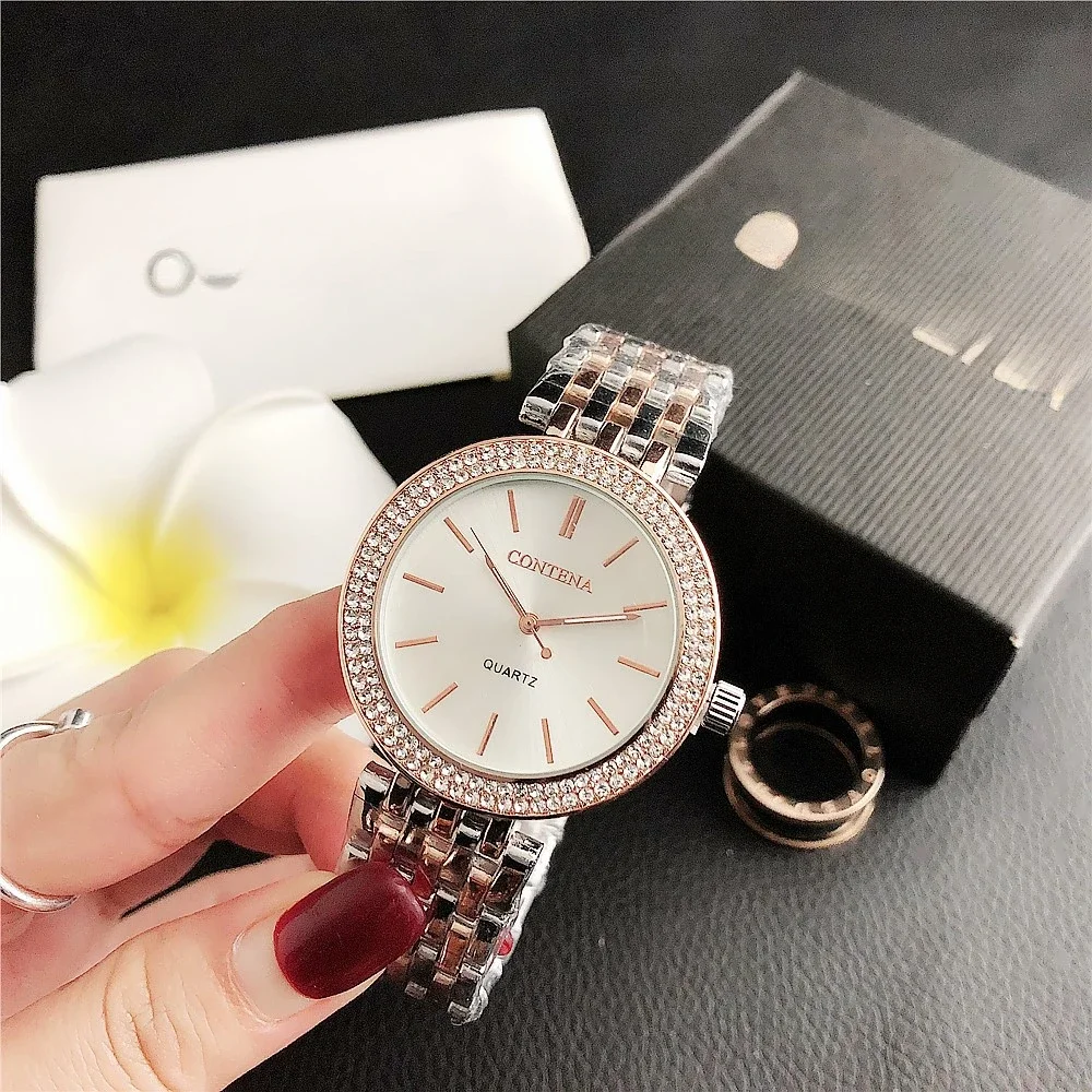 Relojes de lujo con números romanos para mujer, reloj femenino de acero inoxidable, marca de lujo, nueva moda