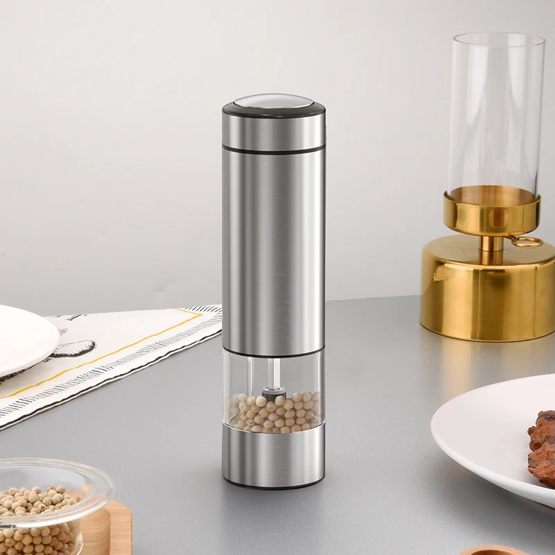 

Electric Salt and Pepper Grinder Automatic Spice Mill Shakers with LED Light Adjustable Coarseness for Kitchen Outdoor