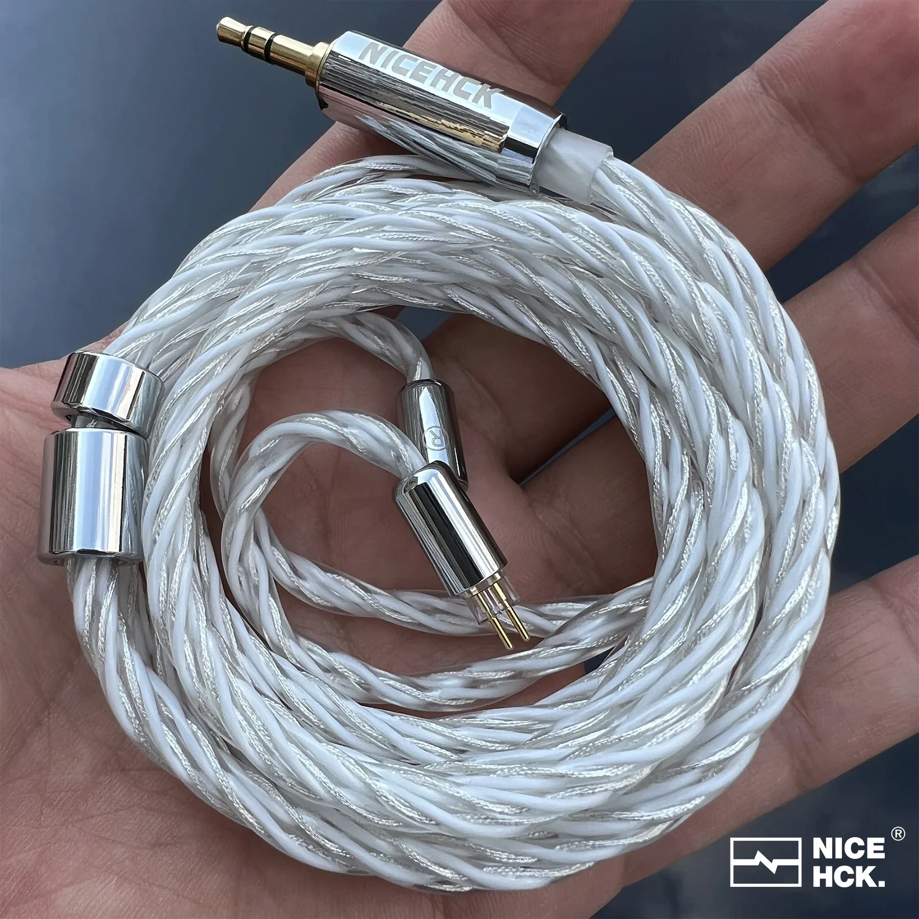 Imagem -02 - Nicehck Deepsnow Atualização Cabo Fone de Ouvido Cabo Atualização Iem Prata Chapeado Cobre Alemão Hifi Wire Mmcx 2pin Qdc para Conch Nova f1 Pro Vertentes