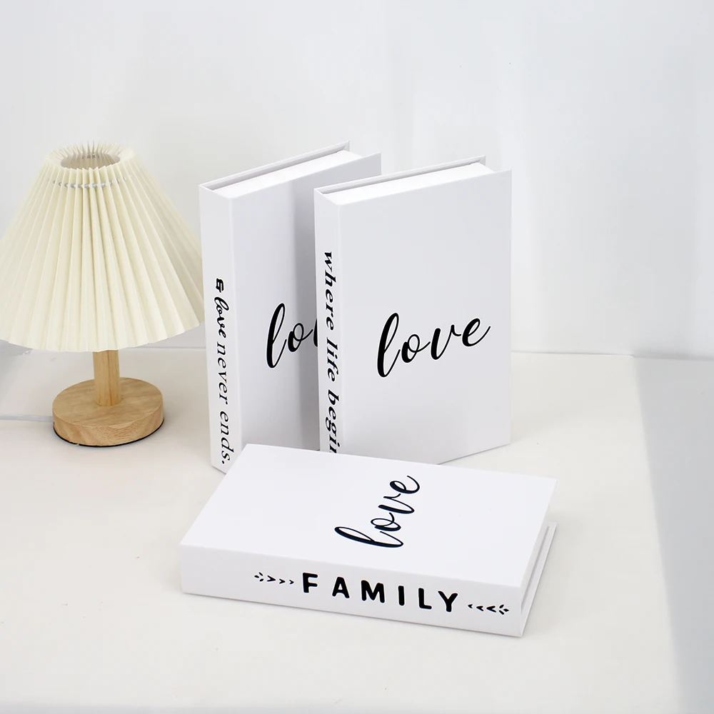 3pcs/Set Modern Fake Books Decoration White Color Simulation Book Home Decor Club Hotel Model Living Room Props Books Decor