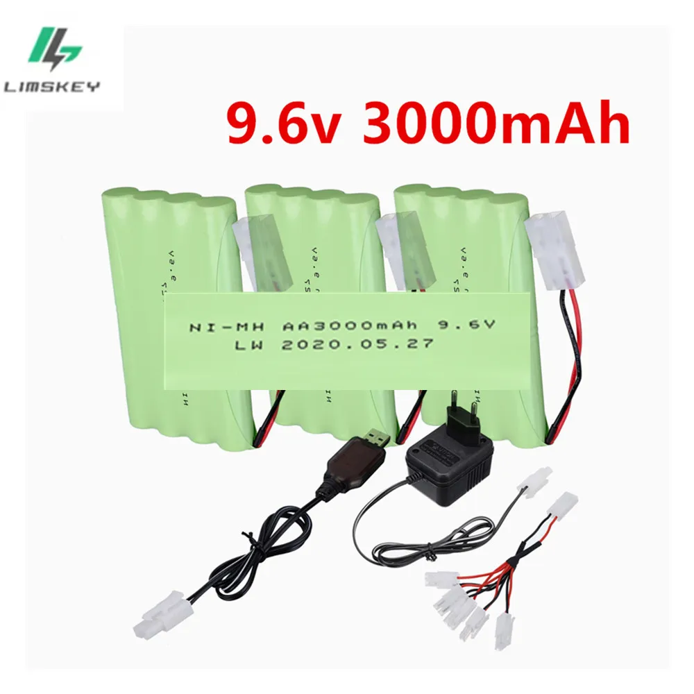 9.6v 3000mah nimh battery and 5in1 charger for RC toys Car Tanks Trains Robot Boat Gun tools