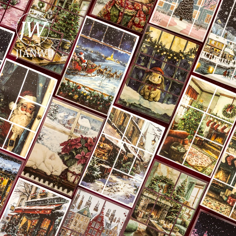 

JIANWU Рождественская страна чудес серии винтажный снег Санта-Клаус пейзажный материал коллаж наклейка книга творческий журнал канцелярские принадлежности