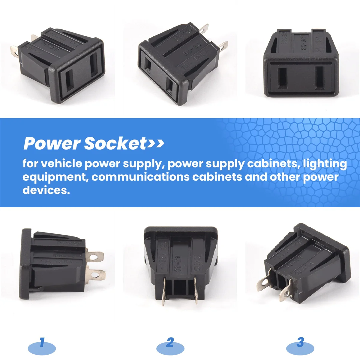 B03B-10 x US Type Panel Mounting AC Power Socket Outlet AC 250V 10A