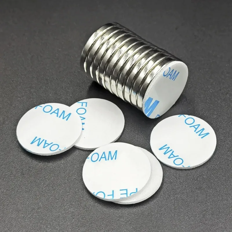 

Neodymium round Powerful Magnetic with Double-Sided Adhesive for Office Kitchen Multi-purpose DIY Craft Fixation