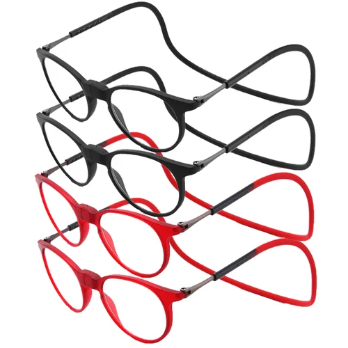 4 Uds nuevo imán colgante cuello TR90 gafas de lectura hombres mujeres Anti-luz azul portátil ultraligero gafas de ordenador marco redondo