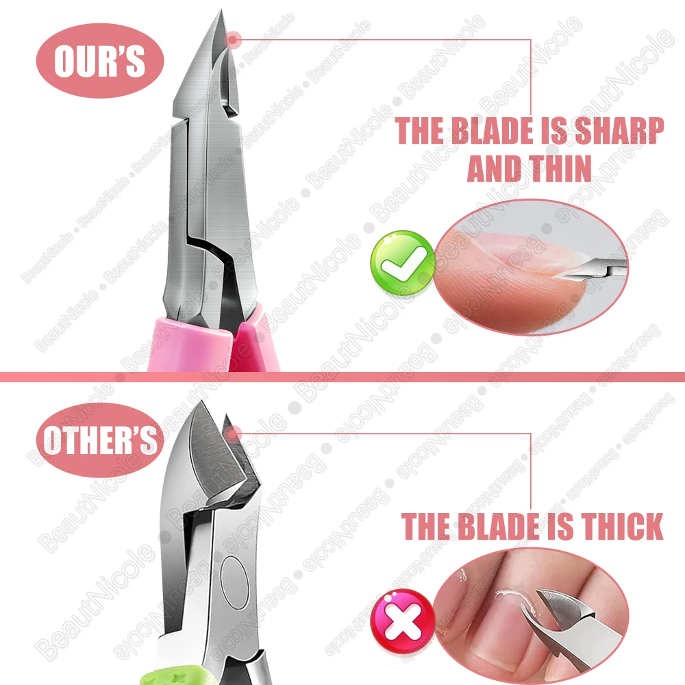 Cuticle Nipper Trimmer 5mm Jaw Cuticle Clippers Silicone handle Stainless Steel Cuticle Cutter Dead Skin Remover Manicure Tools