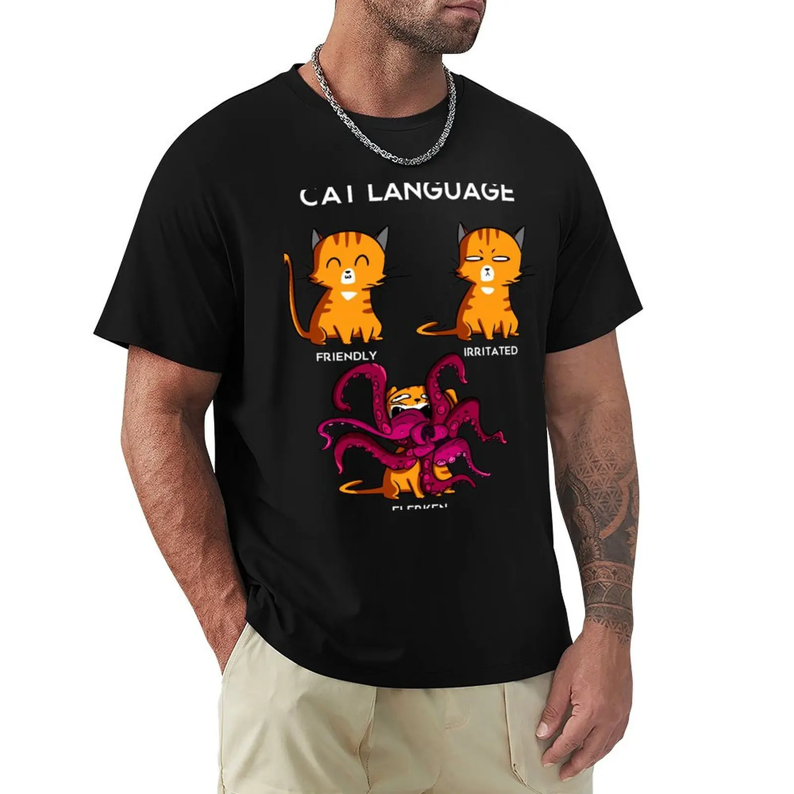 

Cat Language Flerken Funny Cat T-Shirt heavyweights Blouse valentines boutique clothes anime shirts graphic tee men