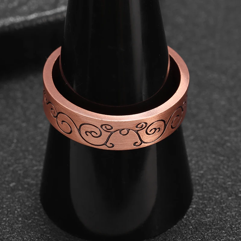 Retro Engraved Totem Ring Magnetic Energy Treatment Joint Pain Copper Open Ring Suitable for Men and Women Health Accessories image 5
