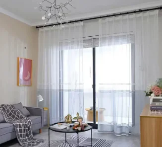 Modern Simple Everyday Style Elegant Gray and Blue Spliced ​​curtains Living Room Bedroom Balcony Blackout Curtains