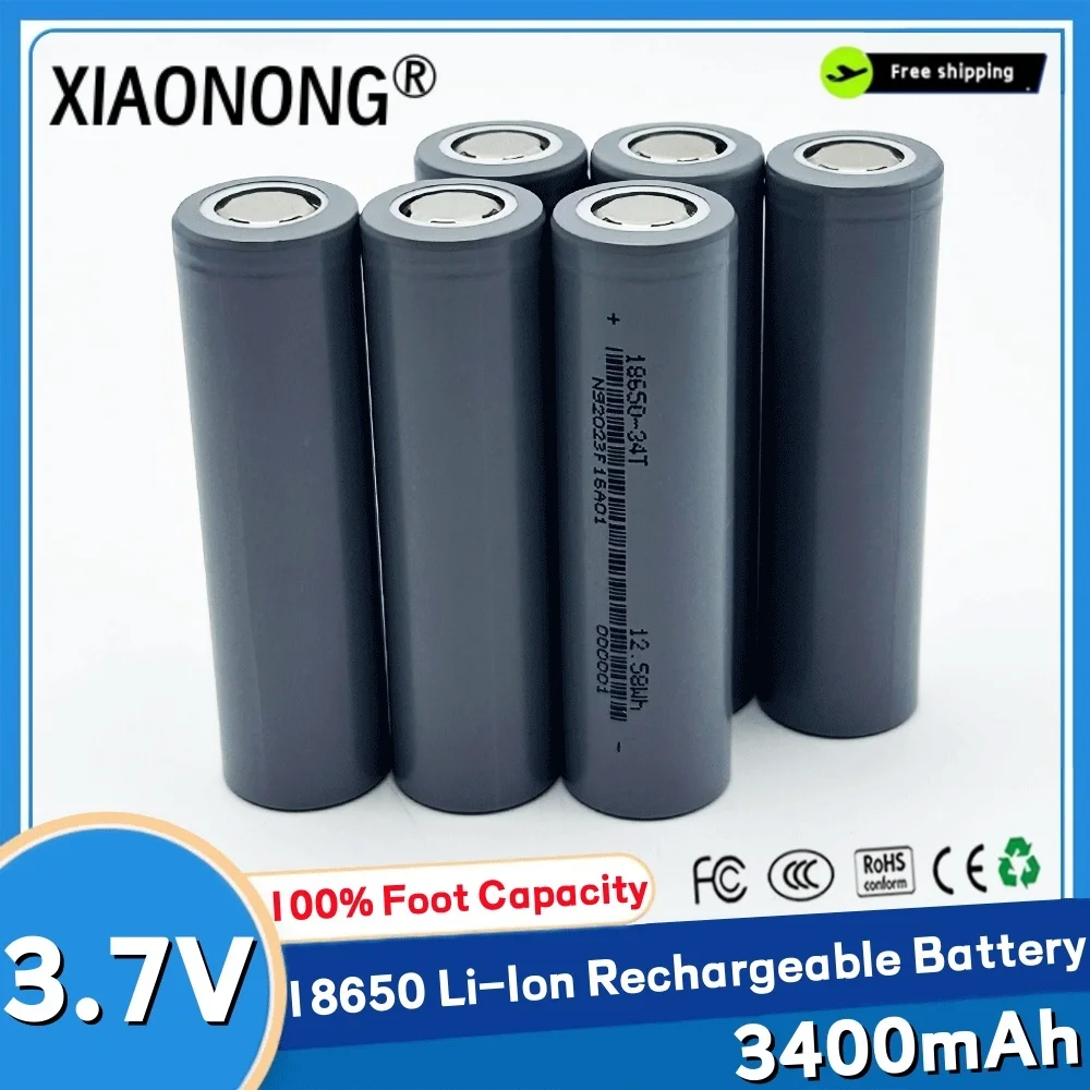 

New Original 18650 Battery Rechargeable 3.7V 3400mAh Discharge Li-ion Batteries for Power Bank Flashlight Batteries Toy