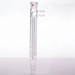 SYNTHWARE Efficient serpentine reflux condenser, 14/20 19/22 24/40, φ 8mm/10mm small nozzle, Borosilicate glass, C26