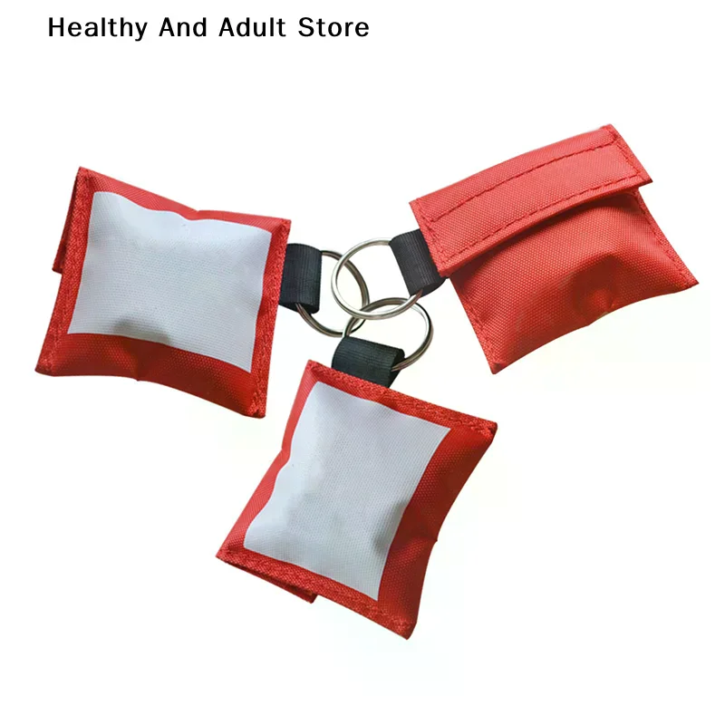 【HB】New Resuscitator Mask Keychain Emergency Face Shield First Aid CPR Mask With 1 Pair Gloves For Health Care Tools Face Shield