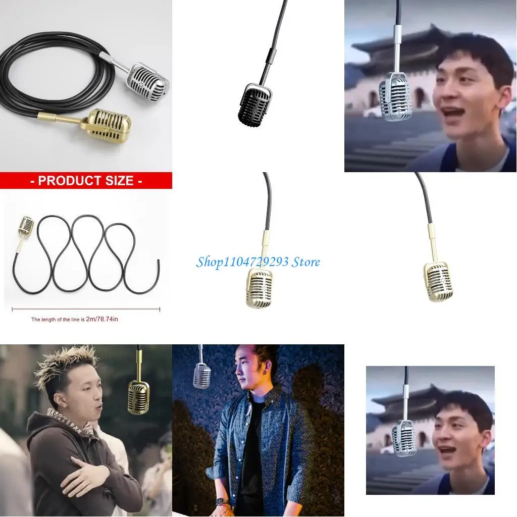 

Y2GD Retro Mic Model Black/Gold Color For Film Sets Themed Event Decorative Display