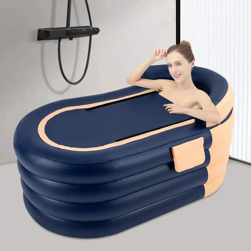 

Inflatable Adult Bathtub PVC Household Foldable Bathtub Bathing Bucket for Adults 4 Layers with Wireless Electric Air Pump