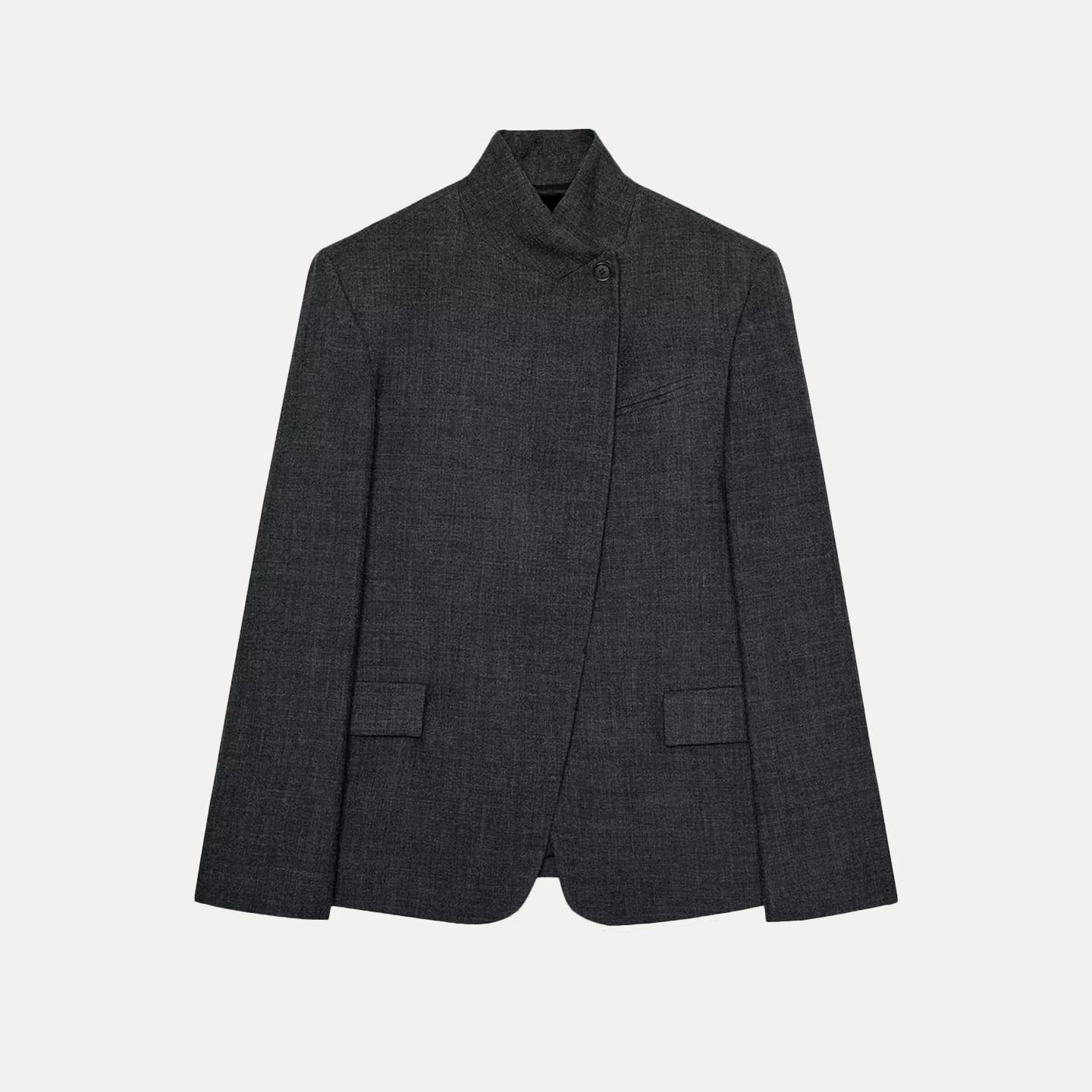 Autumn 2025 Women's Faion Personali Loose Fit Versatile Suit Jaet European Sle Long Sve Stand Collar Casual Wear