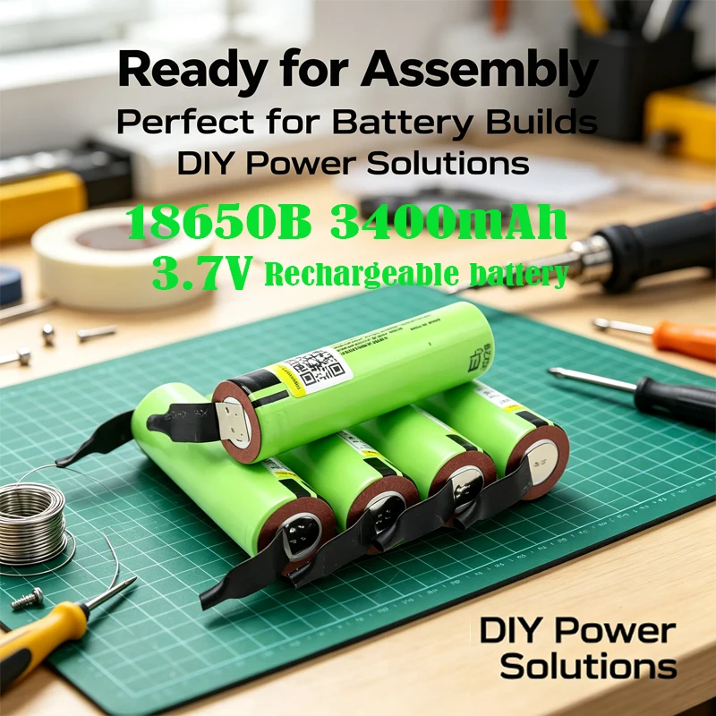 18650 Akku 3,7V 3400mAh 18650 Wiederaufladbarer Lithium-Akku für 18650 Akku + DIY-Nickelstück