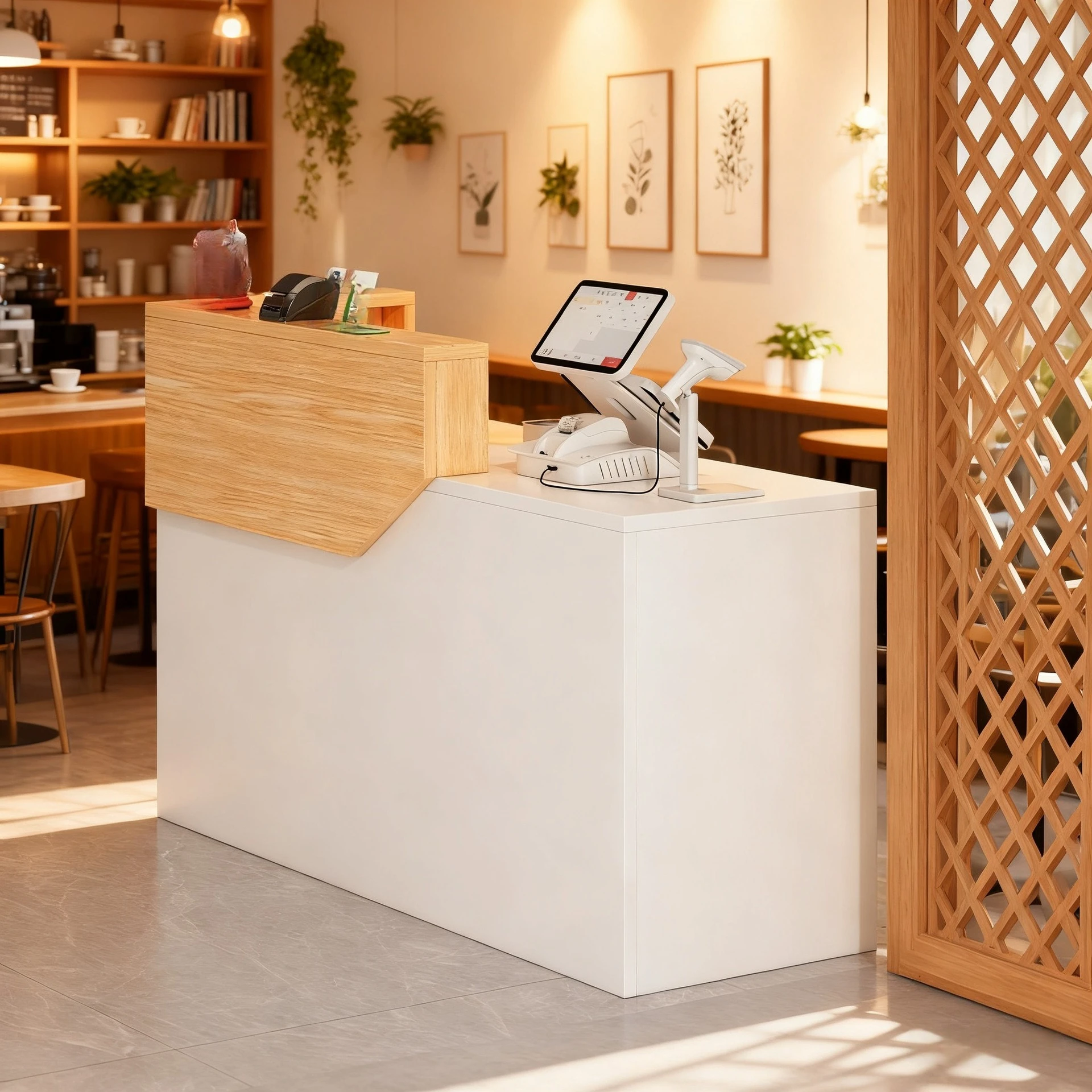 Checkout page Shop Small checkout page Simple modern clothing store Bar counter Front desk Counter