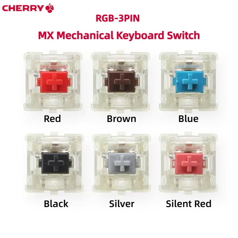 Brand New Original Cherry MX Mechanical Keyboard Switch Silver Red Black Blue Brown Linear Tactile 3-pin Cherry Clear RGB Switch