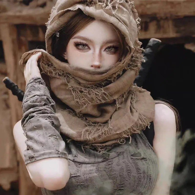 NUEVA capa de bufanda apocalíptica retro – Accesorio de estudio fotográfico Disfraz de domín de fantasía Unisex Steampunk Moda al aire libre