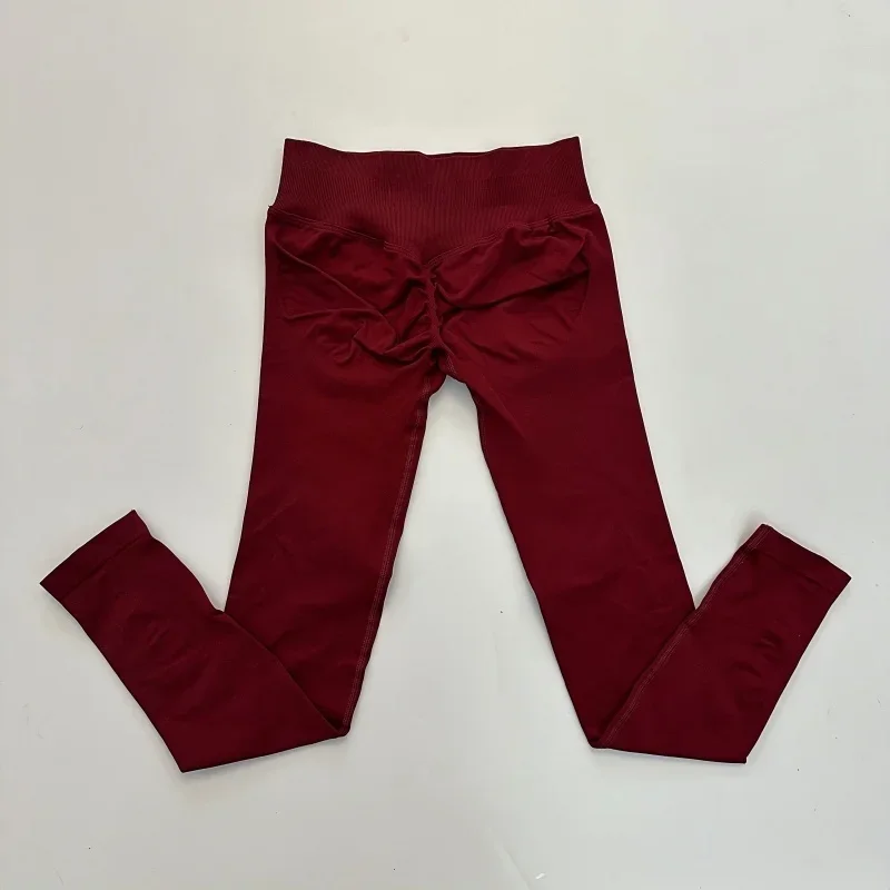 Yoga Leggings Women Low Ribbed Band Scrunch Bum Seamless Yoga Pants Gym Leggings Fitness Sweat Wicking Stretch Workout Tights