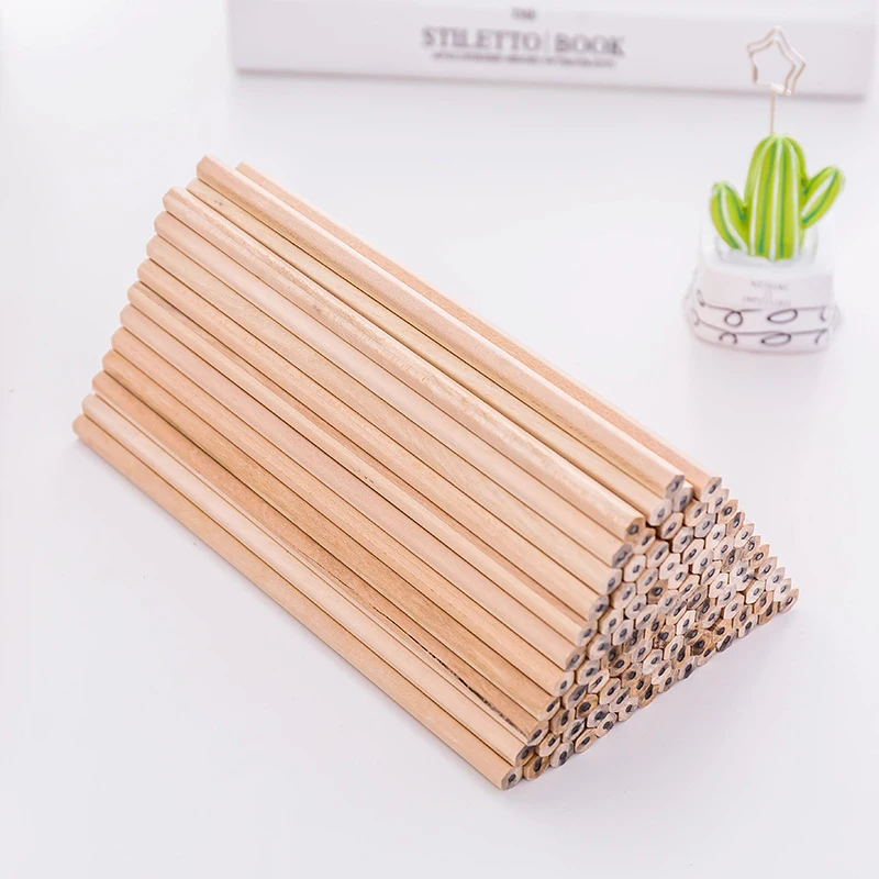 50pcs HB Wood Pencil Friendly Natural Wood Pencil Hexagonal Non Toxic Standard Pencil Drawing