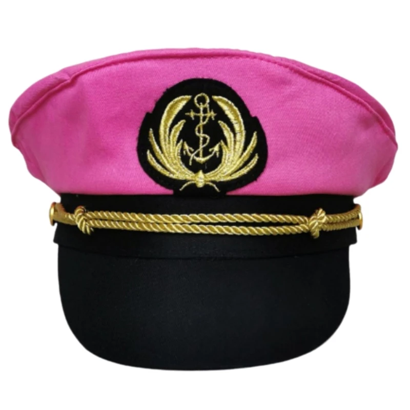 Pink Captain Hat for Sailor Party Masquerade Captain Marine Cruise Dropship