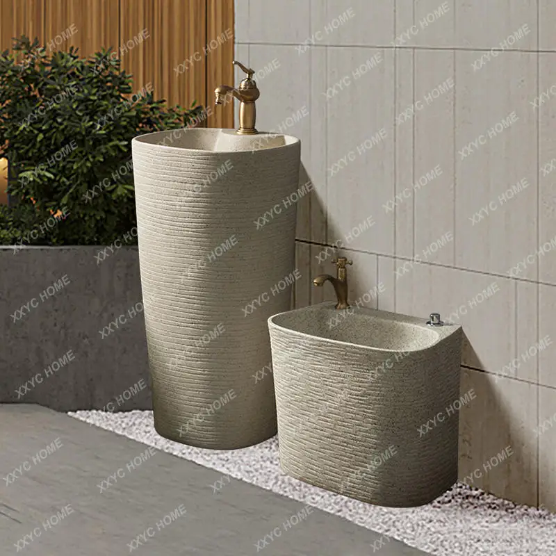 Wash Basin Courtyard Pedestal Basin Integrated Floor Type