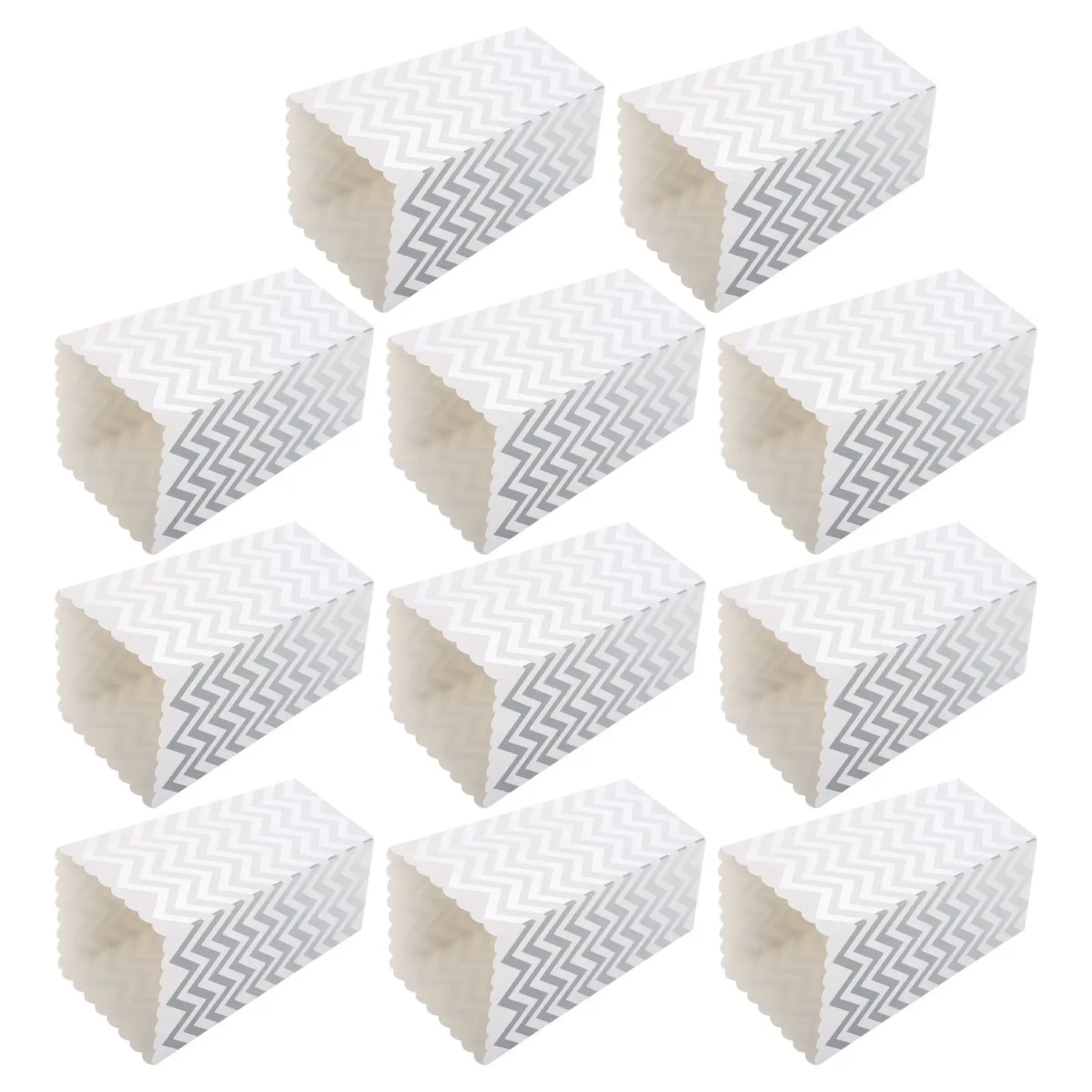 

50pcs Popcorn Boxes Cardboard Movie Style Party Favor Wedding Buffet Supplies Scalloped Edge Treat Guest Gifts