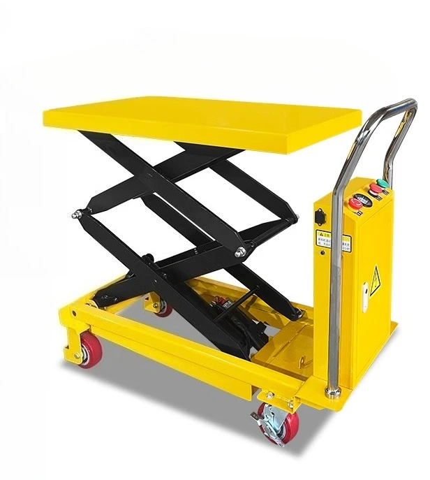 500KG Manual Mobile Hydraulic Scissor Lift Platform, Portable Lifting Table for Hotel, Printing House, Machinery Repair Retail