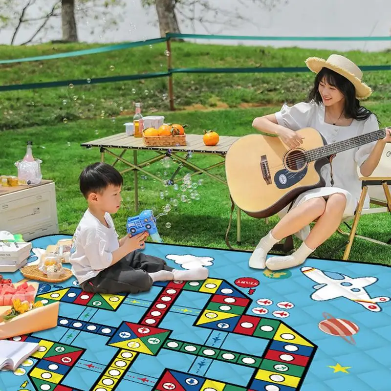 

Outdoor Play Mat Waterproof Blanket Outdoor Foldable Multifunctional Chess Carpet Mat With Chess Pieces For Family Party Board