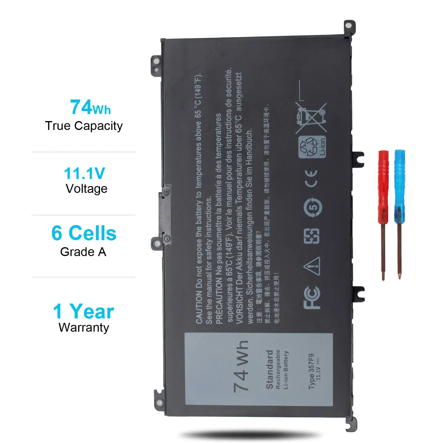 74WH 357F9 Laptop Battery for Dell Inspiron 15 7000 7559 7557 7567 5576 5577 INS15PD Series P65F 71JF4 0GFJ6 P57F 071JF4 0357F9