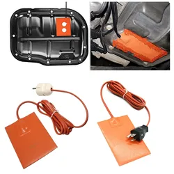Car Engine Oil Pan Sump Tank Heater Plate Silicone Heating Pad US/EU Plug Rubber Heat Mat Heated Bed Plate Flexible Waterproof