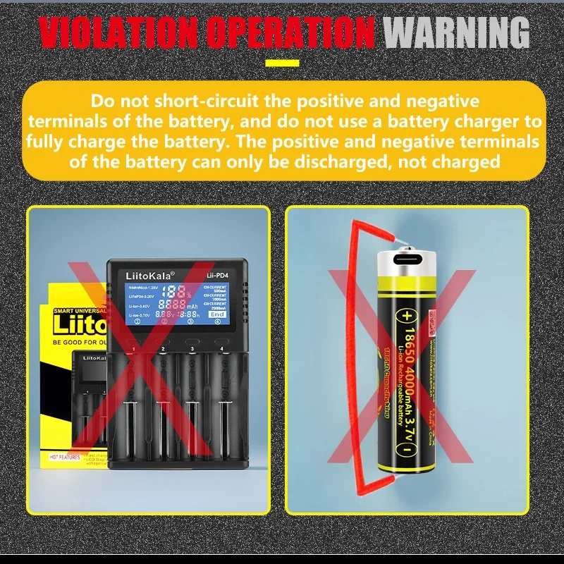 1-24 قطعة LiitoKala KING4000 Type-C 5 فولت المدخلات 3.7 فولت 18650 4000 مللي أمبير قدرة بطارية ليثيوم USB قابلة للشحن للوحة المفاتيح لعبة