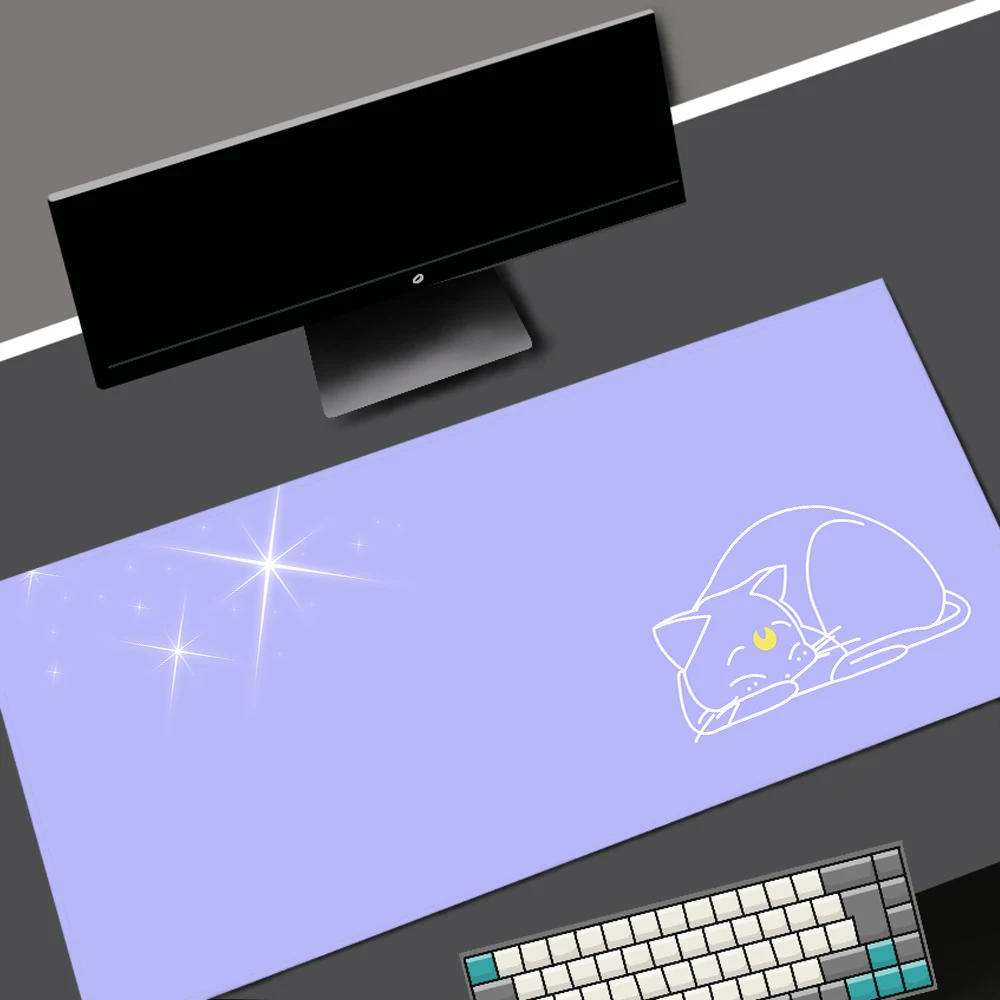 Blue Cat Gaming Computer Mouse Pad Table Keyboard Pad Kawaii Gaming Anime Mouse Mats Pad on The Table Setup accessori per giocatori