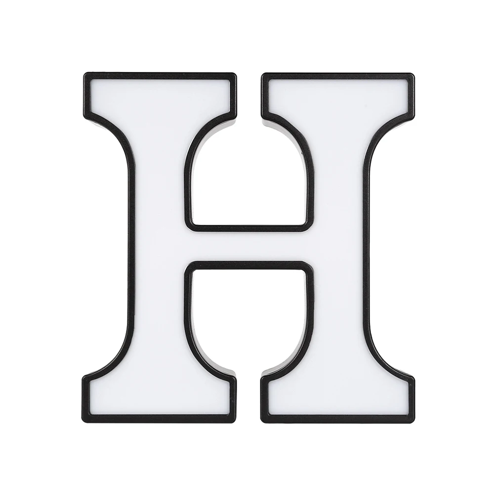 

Alphabet H Neon Letter Light White LED Sign Operated Romantic Wedding Party Bedroom Decoration Alphabet H Lamp