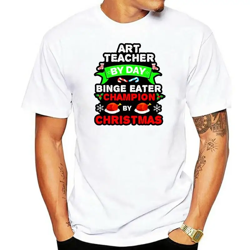 T-Shirt-Men's T-Shirt-Black Art Teacher Binge Holidays Gift Present Eater Xmas Christmas