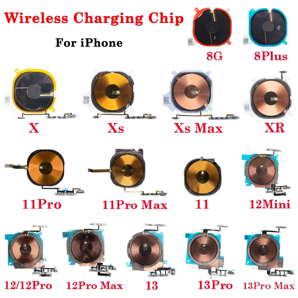 Wireless Charging Chip NFC Coil  With Volume For iPhone 8 Plus X XR XS 11 12 13 Pro Max Mini Charger Panel Sticker Flex Cable