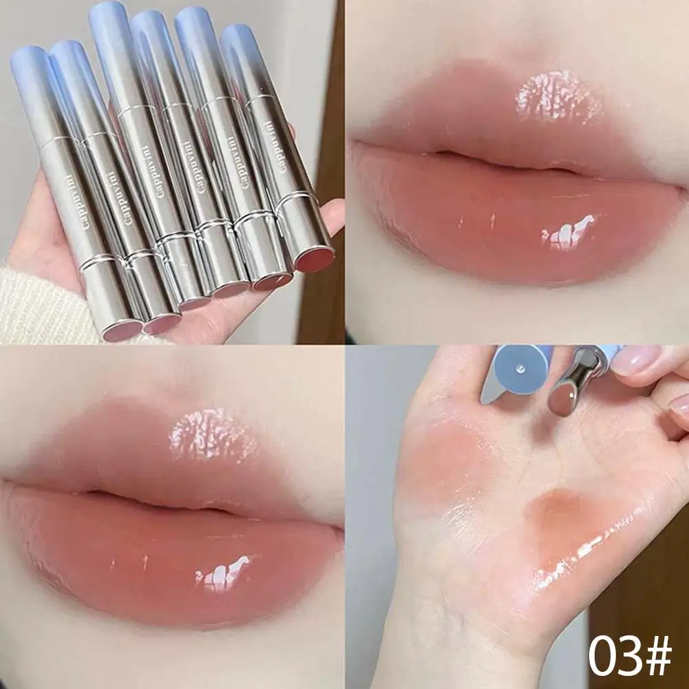 Per Cappuvini Specchio Gloss Essenza Lucidalabbra Smalto di vetro Studente bianco Lip Party Lip Rossetto nazionale Gloss Nude V0O7