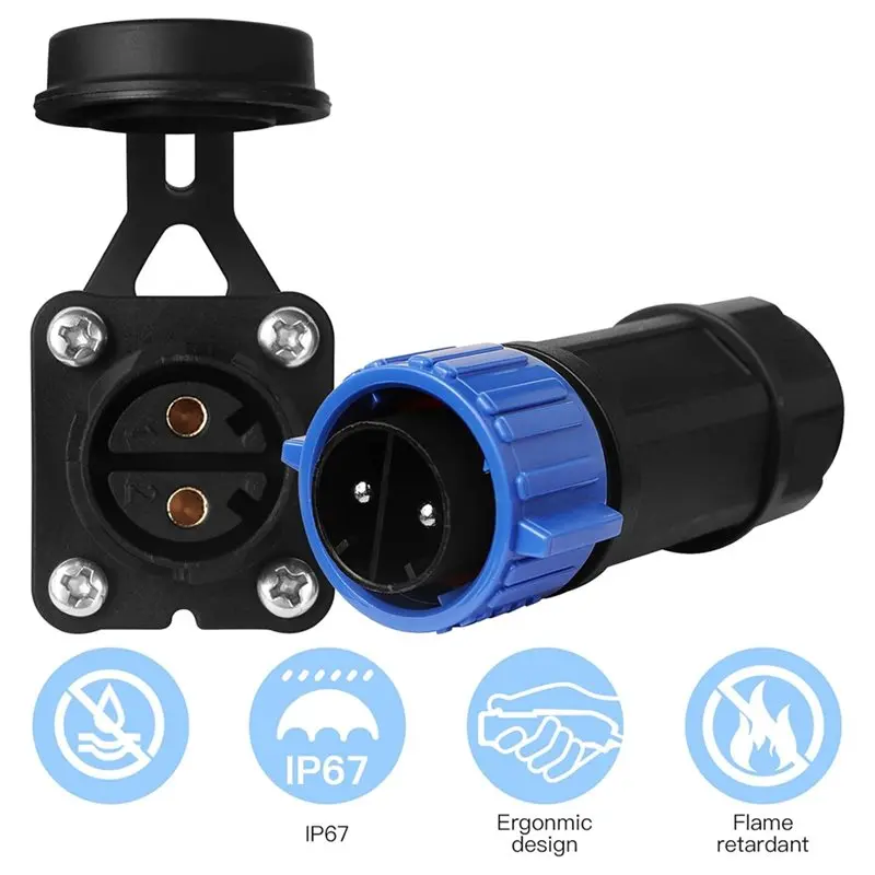 Ac29-Trolling Motor Plug Set, Waterproof DC Power Connector 12V/24V 36V/48V For Down Riggers/Fishing Reels Marine Boat Applicati