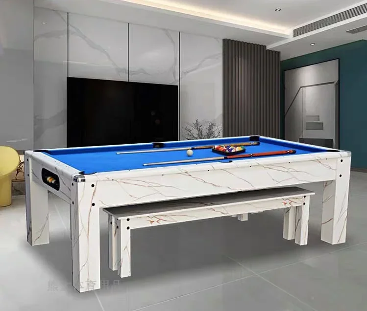 2026 7 Feet  New Fashion Modern 3 in 1 Billird Pool Dining Table Tennis Table Multifunction Game Table With Benches