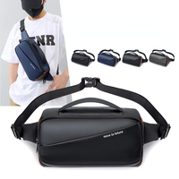 Men's Personal Multifunctional Chest Bag Fashion PU Waterproof Motorcycle Bag Trend Waist Bag Casual Small Crossbody Handbag