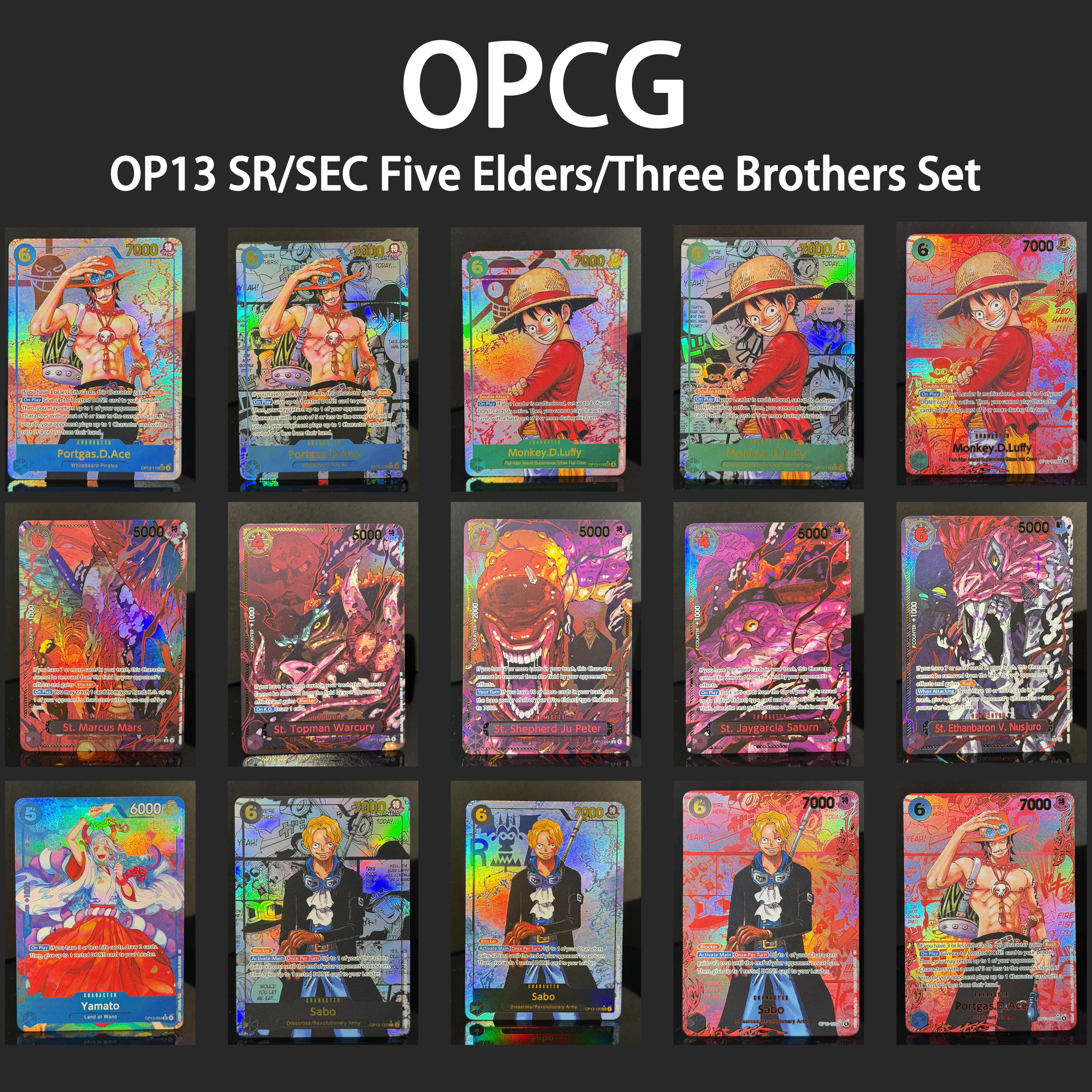 ONE PIECE OPCG TCG OP13 Three Brothers Manga panel/Jolly Roger/Red