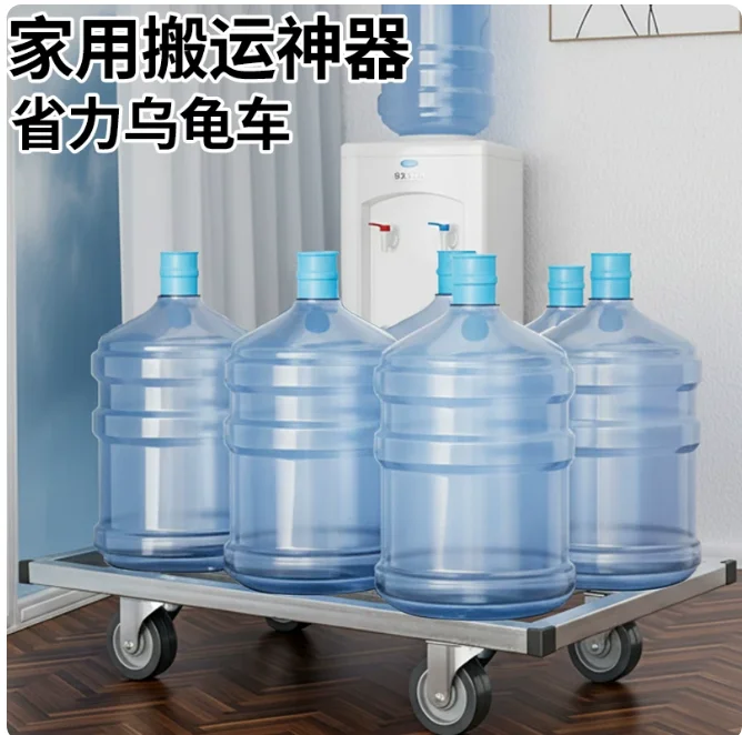 Large load-bearing cart Extended trailer Pull goods Portable car Silent flatbed truck Turtle car Square tube truck
