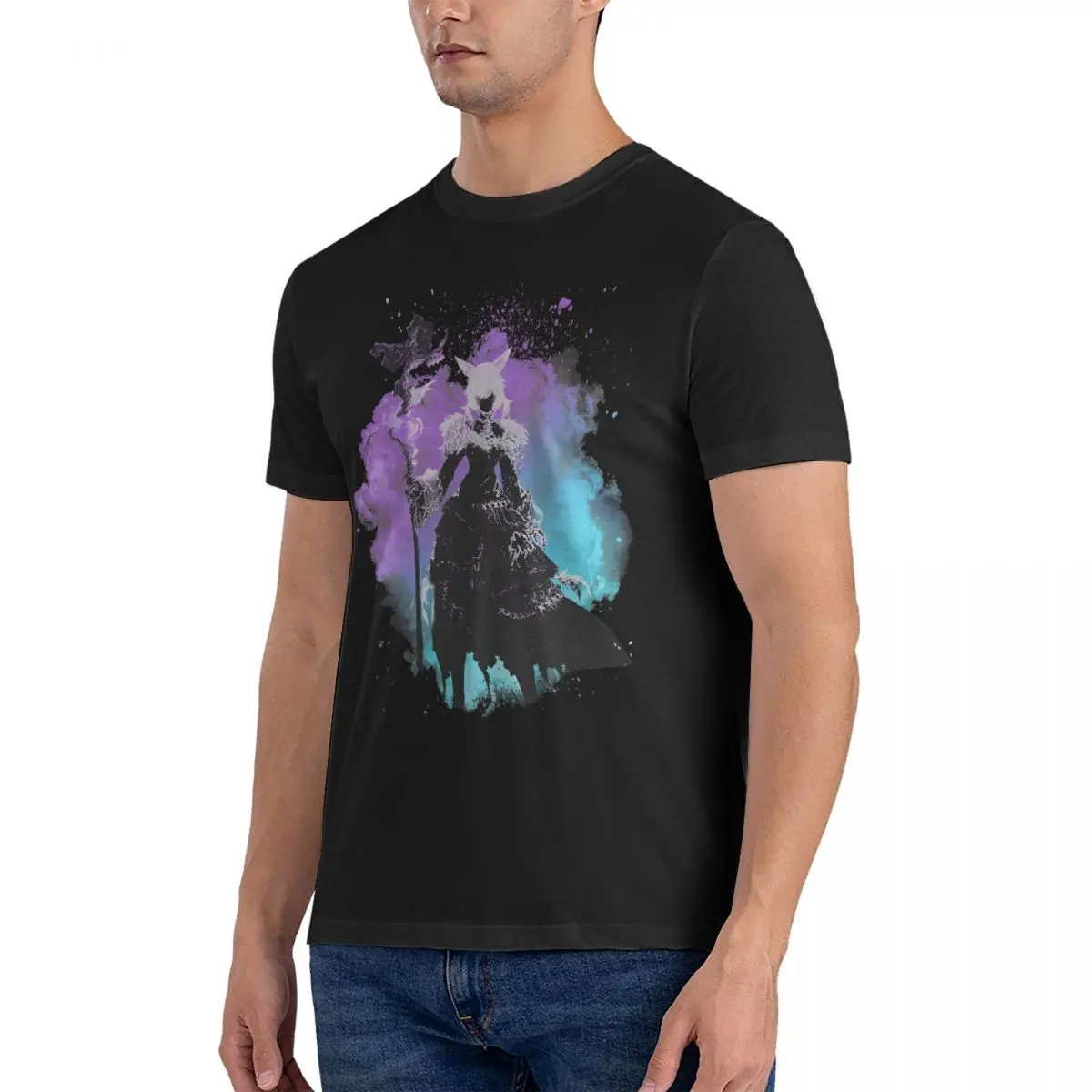 Casual Soul Of The Sorceress T-Shirt for Men O Neck 100% Cotton T Shirt Final Fantasy Short Sleeve Tee Shirt Graphic Clothes