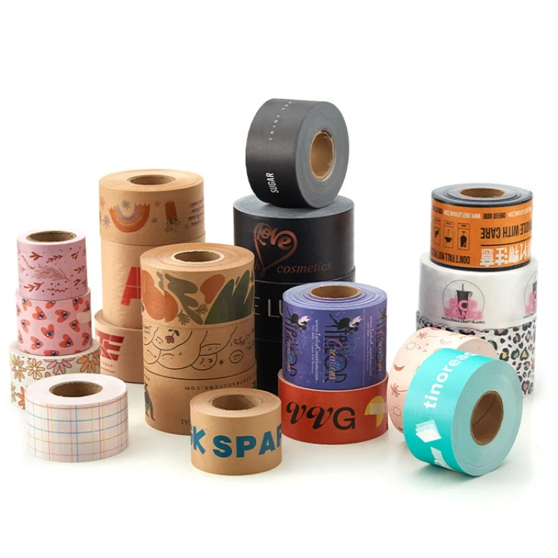 

Customized productCustom Printed Eco Friendly Recycled Water Activate Gummed Kraft Paper Packing Tape Custom Logo