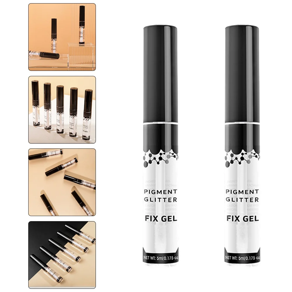 

2Pcs Premium Eye Shadow Glue Stick Compact Design for Easy Carry Brightens Color Fast Fixing Backing Gel for Female Daily Makeup