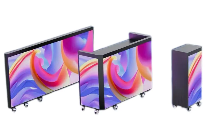Estande Portátil Dobrável para DJ com Painel LED e Tela de Exibição para Clubes, Festivais de Música e Discotecas
