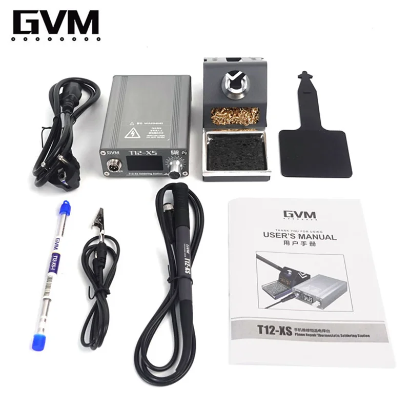 SUNSHINE GVM T12-XS intelligent Welding Table 110V/220V universal LCD Display For JBC Handle Phone Repair Soldering Station Tool