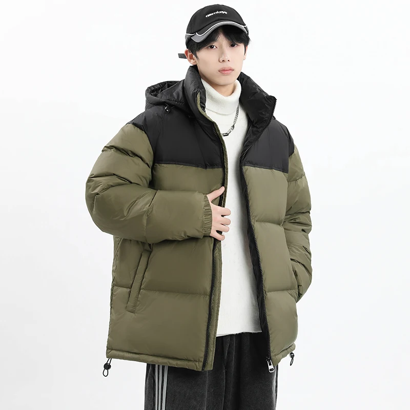 

Classic Men's Warm Hooded White Goose Down Jacket 2025 Winter Outdoor Windproof Wear Puffer Coat Youth Thick Padded Top Clothing