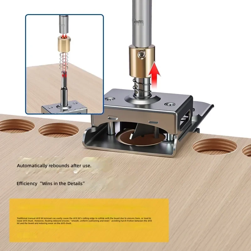 35mm Hinge Hole Opener Automatic Rebound Adjustable Margin Drill Punch Tool for Cabinet Door Panel Woodworking Furniture
